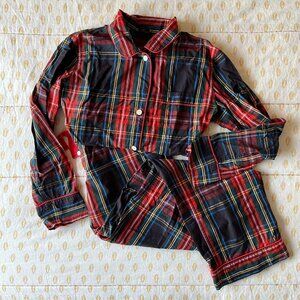 JCrew Holiday Plaid Vintage Stewart Black Tartan Pajamas PJ set